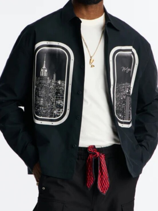 Other - Men's Black Graphic Window-Print Jacket